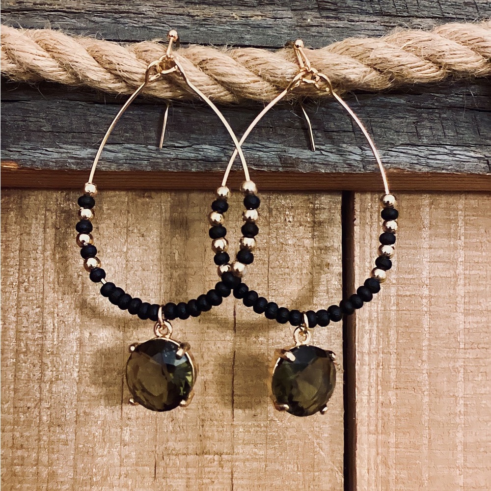 Black Rhinestone Earrings